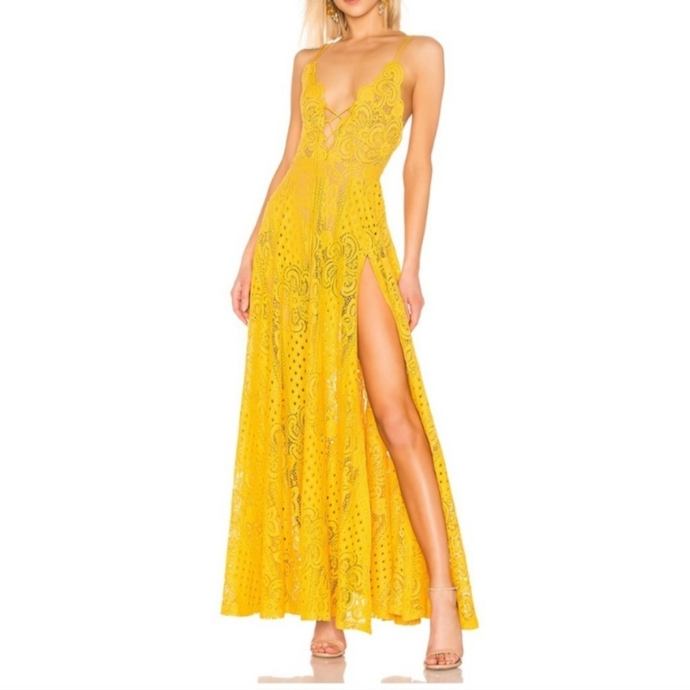 Michael Costello Dress Victory Gown Marigold New